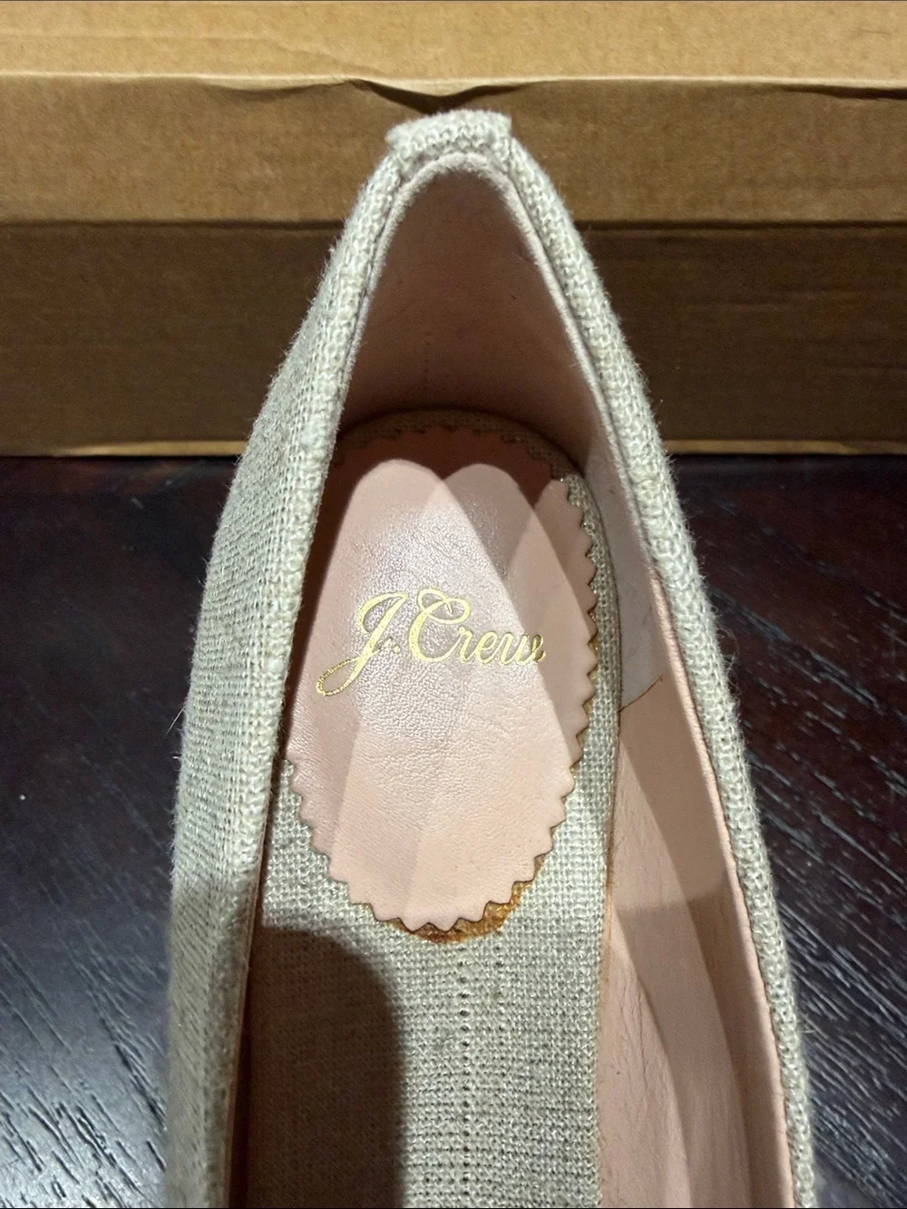 J. Crew Women's Natural Linen Espadrille Wedge